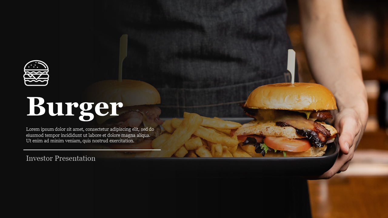Innovative Burger PowerPoint Theme Presentation Deck