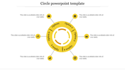 Circular yellow diagram with six labeled options, each connected to the center by a dotted line.